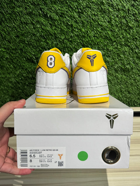 Nike Air Force 1 Low Retro QS Kobe Bryant Lakers Home Sz 6.5