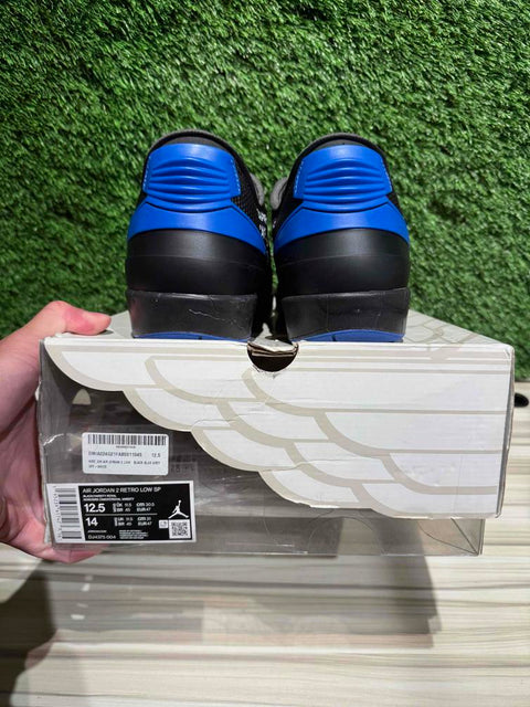Jordan 2 Retro Low SP Off-White Black Blue Sz 12.5M