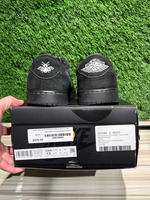 Jordan 1 Retro Low OG SP Travis Scott Black Phantom Sz 13M