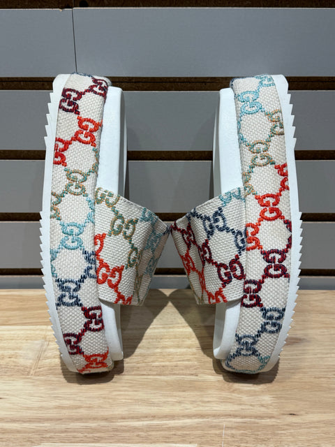 Gucci Women's Platform Sandal 'White Multi' Sz 6M