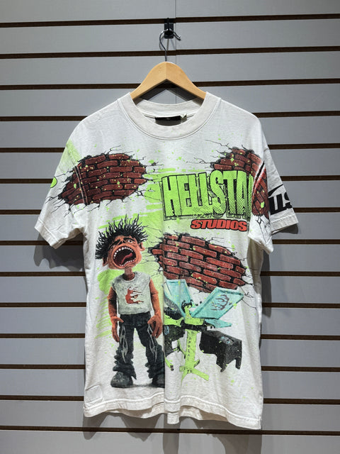 Hellstar Studios Brick Wall T-shirt White Sz S