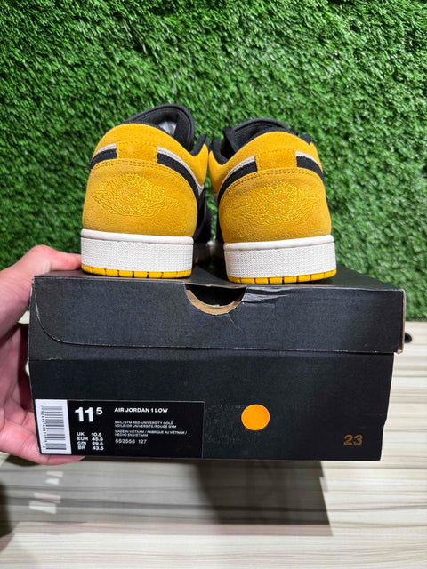 Jordan 1 Low Sail University Gold Black Sz 11.5M