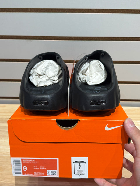 Nike Mind 001 Slide Triple Black Sz 9