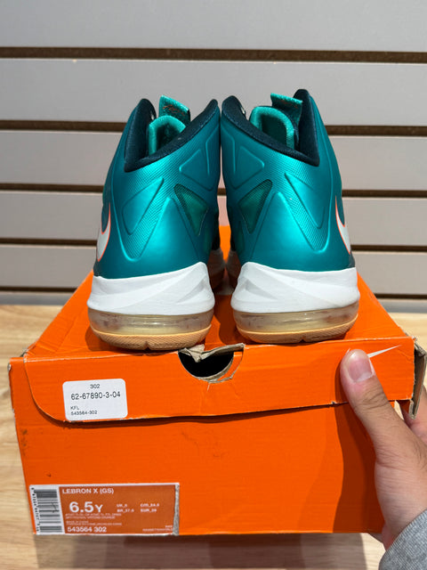 Nike Lebron 10 Miami Dolphins (GS) Sz 6.5Y