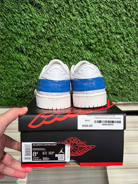 Jordan 1 Centre Court White Blue Sz 8.5M
