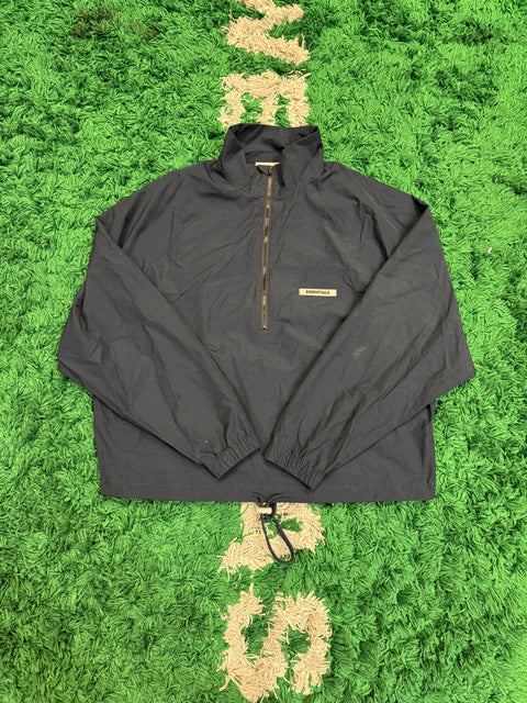 Essentials Navy Pull Over Half Zip Windbreaker Jacket Sz S