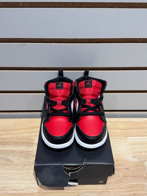 Jordan 1 Mid Black Fire Red (TD)