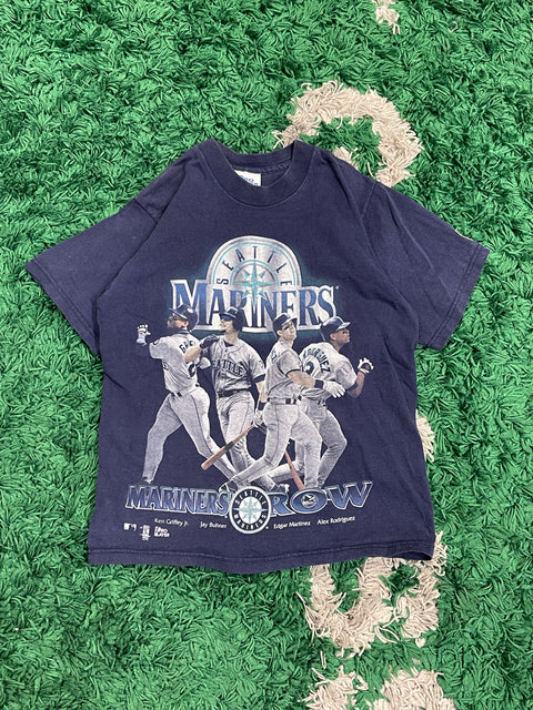 Vintage 1990s Kids Seattle Mariners T- Shirt PRO PLAYER Griffey ARod Edgar Buhner
