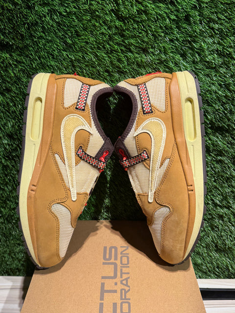 Nike Air Max 1 Travis Scott Cactus Jack Wheat Lemon Drop Sz 9M.