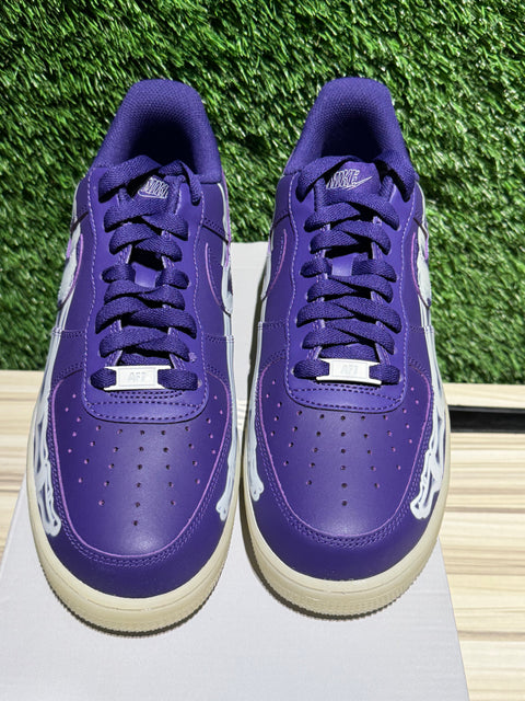 Nike Air Force 1 Low '07 QS Purple Skeleton Halloween (2021) Sz 9M