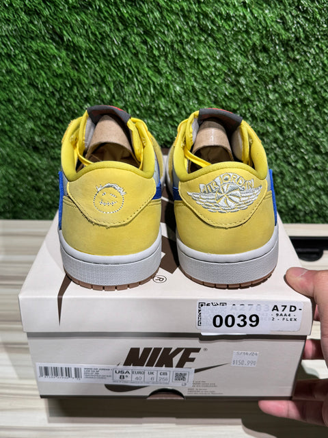 Jordan 1 Retro Low OG SP Travis Scott Canary (Women's) Sz 7M/8.5W