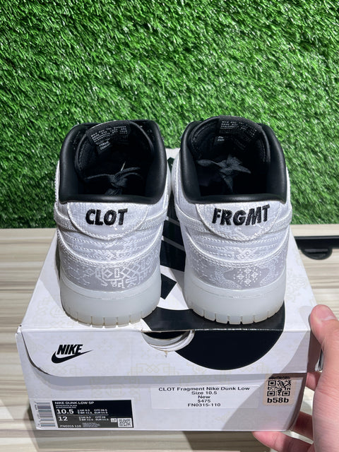 Nike Dunk Low CLOT Fragment White Sz 10.5