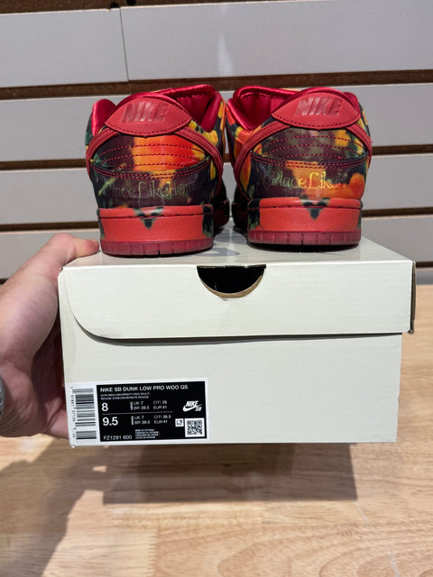 Nike SB Dunk Low The Wizard of Oz Poppy Field Sz 8