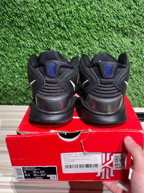 Nike Kyrie Infinity Black Metallic Silver Sz 8