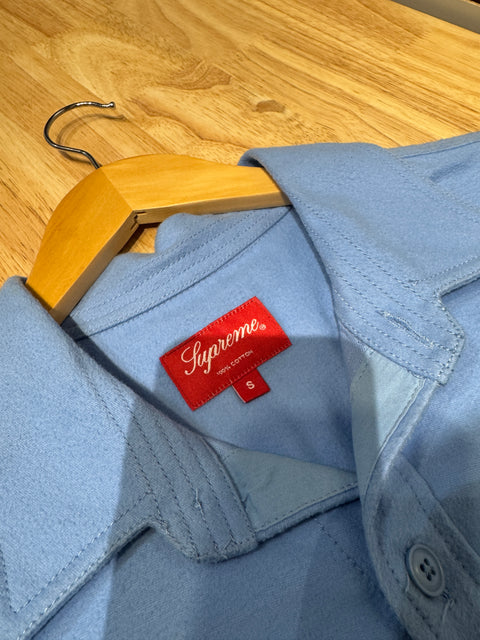 Supreme Light Blue Moleskin Field Shirt Sz S