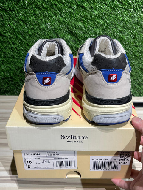 New Balance 990v3 MiUSA White Blue Sz 10M