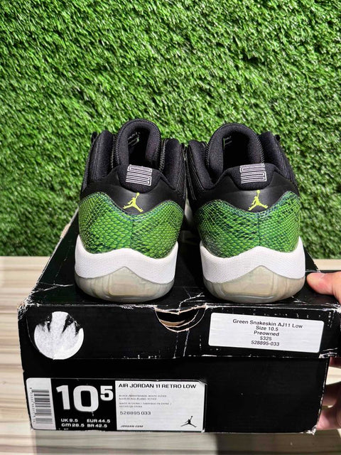 Jordan 11 Retro Low Green Snakeskin Sz 10.5M