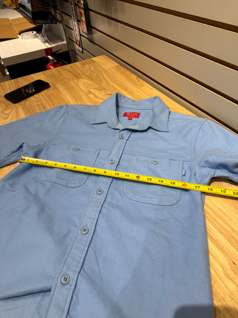 Supreme Light Blue Moleskin Field Shirt Sz S
