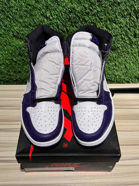 Jordan 1 Retro High Court Purple White Sz 11.5.