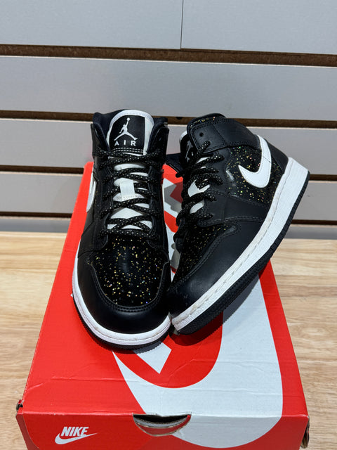 Jordan 1 Mid Black Speckle (GS) Sz 4.5Y
