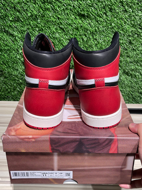 Jordan 1 Retro High OG Black Toe Reimagined Sz 11M