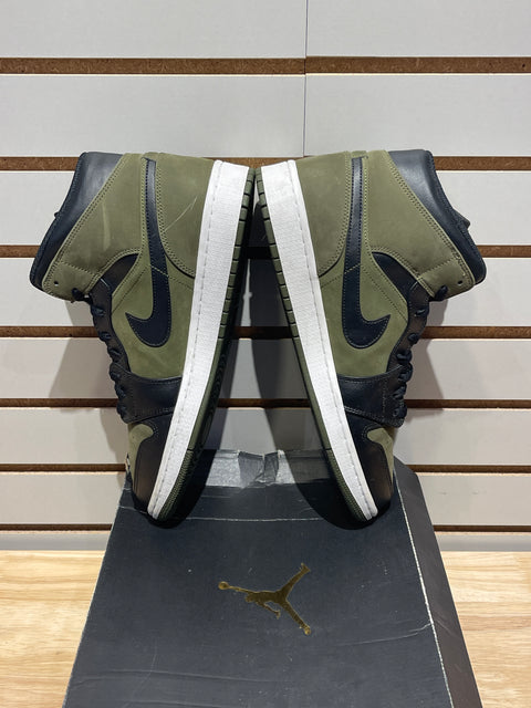 Jordan 1 Mid Olive Canvas Sz 12