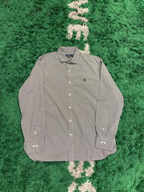 Polo Ralph Lauren Mens Custom Fit Gingham Button Down Shirt Black/White