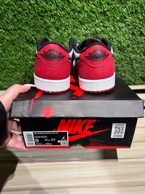 Jordan 1 Retro Low OG Black Toe (2023) Sz 8
