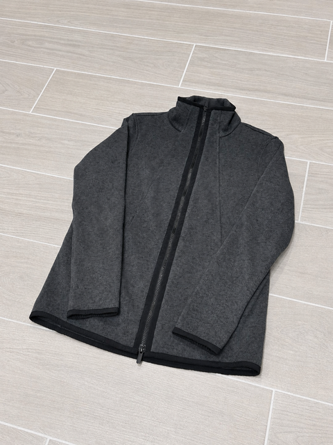 Lululemon Its Fleecing Cold Zip Up Heathered Grey/Black Sweater Jacket Sz 8