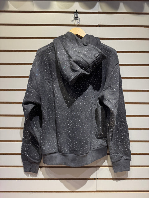 Awoken Dreams Black Bedazzled Pull Over Hoodie Sz L