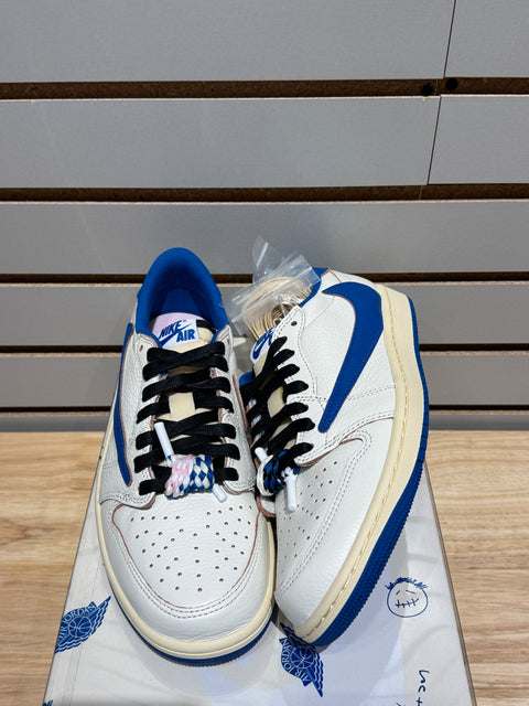 Jordan 1 Retro Low OG SP Fragment x Travis Scott Sail Military Blue Sz 8.5