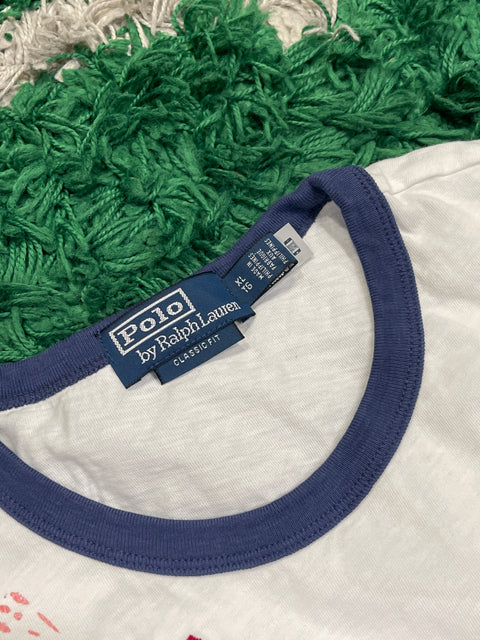 Polo Ralph Lauren White Classic Fit Graphic USA Embroidery T-Shirt