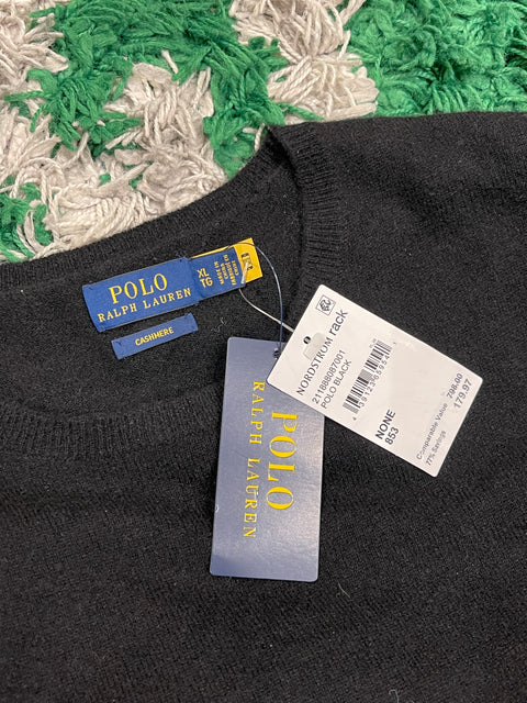 Polo ralph Lauren NWT cashmere Longsleeve Sweater Maxi Dress Black