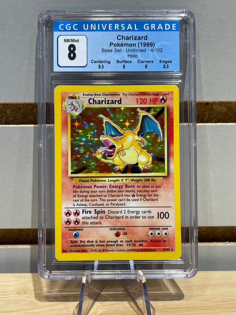 Pokémon Charizard - Base Set (BS) #4 CGC 8