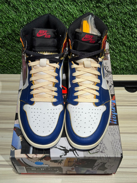 Jordan 1 Retro High Union Los Angeles Storm Blue Sz 10M.