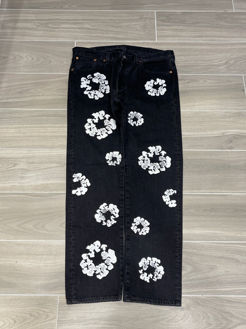 Denim Tears x Levi's Cotton Wreath 501 Black Jeans 38x34