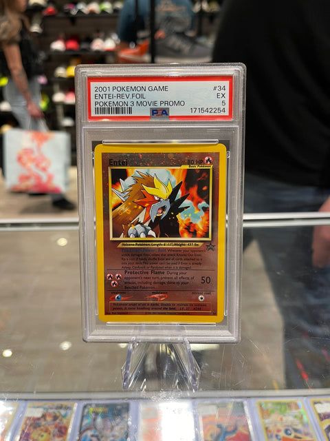2001 Pokémon Entei 34/53 Wotc Promo Reverse Holo PSA 5