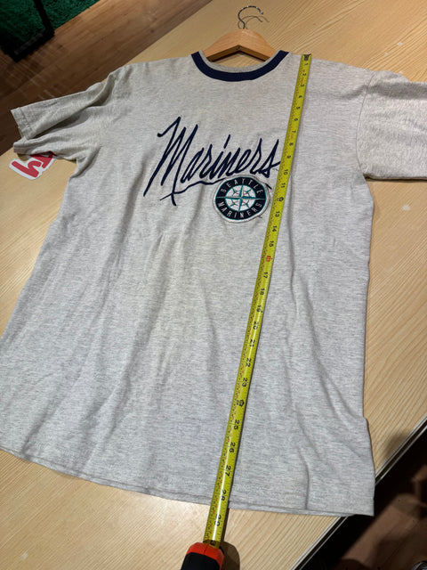 Vintage 90s Baseball Seattle Mariners Ringer Tee Sz M