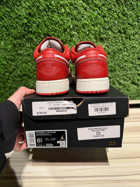 Jordan 1 Low SE Dune Red (GS) Sz 6.5Y