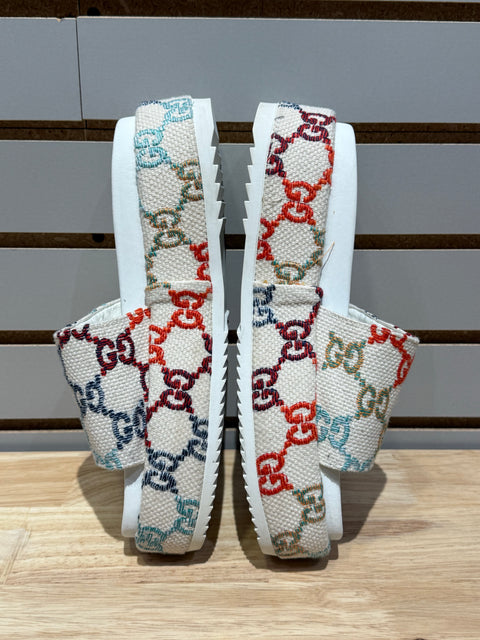 Gucci Women's Platform Sandal 'White Multi' Sz 6M