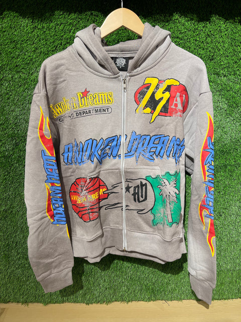 Heather Grey Awoken Dreams Hooded Full Zip