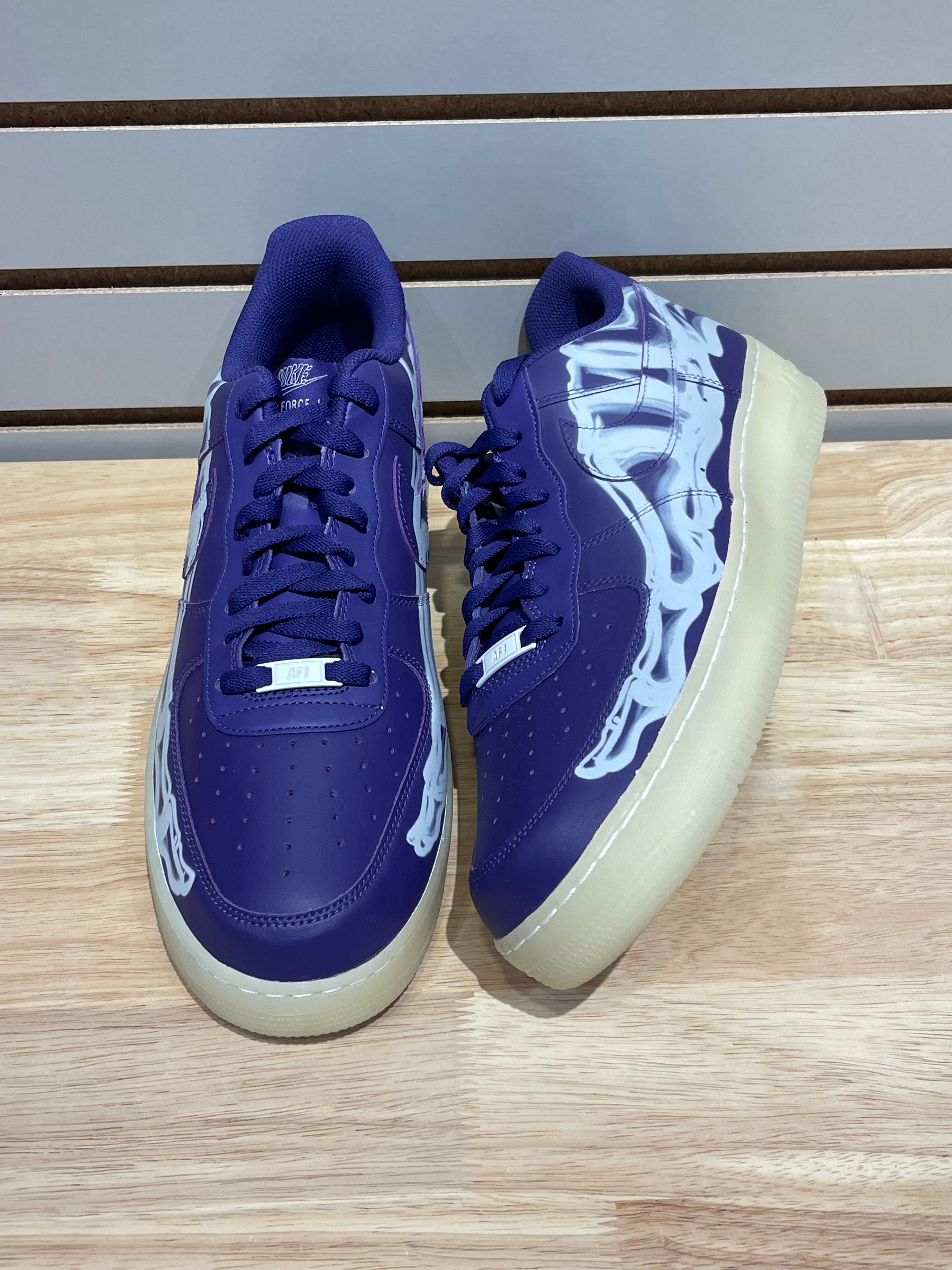 Nike Air Force 1 Low '07 QS Purple Skeleton Halloween (2021) Sz 14