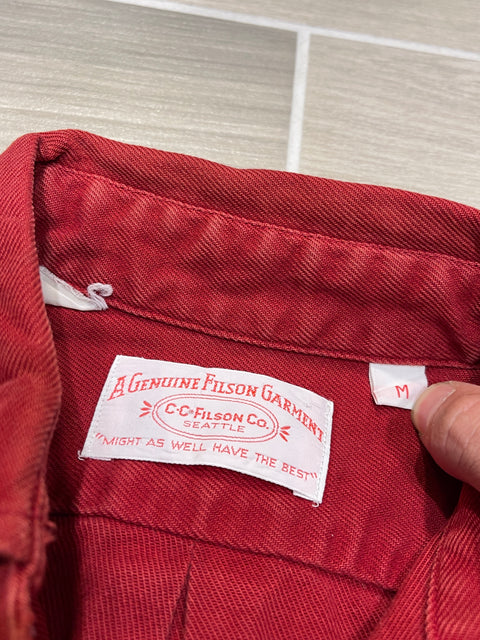 Vintage C.C Filson Seattle USA Double Pocket Outdoor Red Shirt Sz M