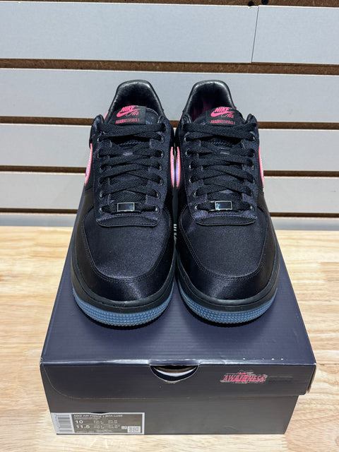 Nike Air Force 1 Low Breast Cancer Awareness Black Hyper Pink Sz 10