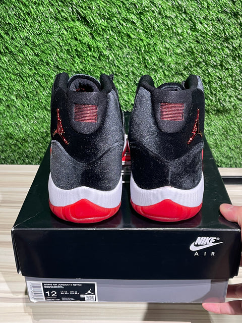 Jordan 11 Retro Bred Velvet (Women's) Sz 10.5M/12W