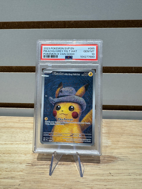 Pokémon TCG x Van Gogh Museum Pikachu with Grey Felt Hat PSA 10