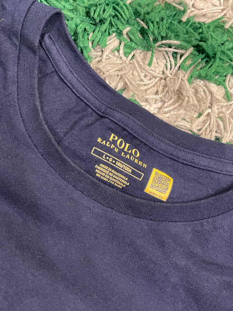 Polo Ralph lauren Navy Shirt With White RL Logo Graphic