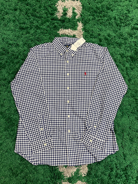 Polo Ralph Lauren NWT Gingham Check Shirt Blue/Red Pony Button Down