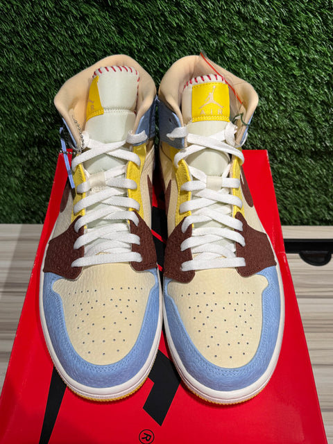 Jordan 1 Mid SE Fearless Maison Chateau Rouge Sz 12M