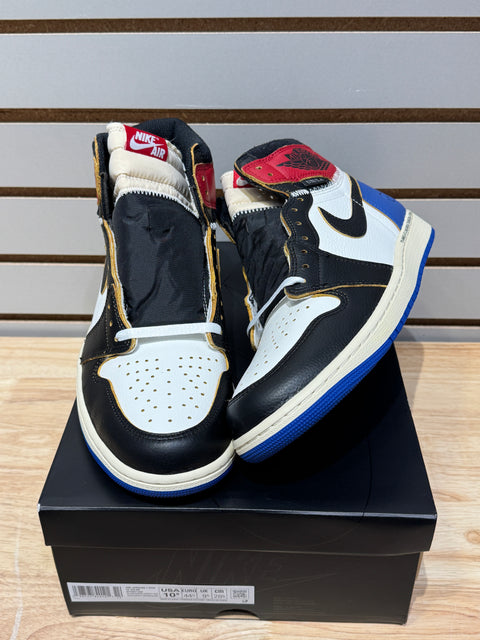 Jordan 1 Retro High OG SP Fragment x Union LA Varsity Red Sport Royal Sz 10.5